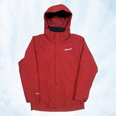 Rote Berghaus Gore-Tex wasserdichte Herrenjacke mit Kapuze - Größe Medium (M) A156