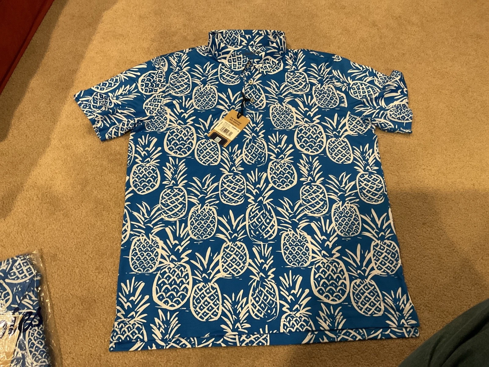Chubbies Pineapple Design Polo Golf Shirt Mens XL NEW NWT