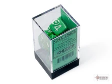 Chessex 7 die set Polyhedral Opaque Green with White Dice CHX 25405 rpg game