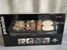 Proctor Silex Black Plastic Nonstick Surface Electric Griddle 200 sq in