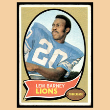 Lem Barney Rookie #75 1970 Topps Detroit Lions Football Card NFL VG