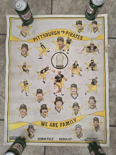 Pittsburgh Pirates WS Champions We Are Family Fotomat KDKA VINTAGE POSTER 1979