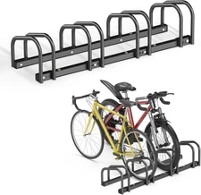 Bike Storage Rack for Garage, 4 Bikes Floor Bike Stand, Bicycle Parking Holder S