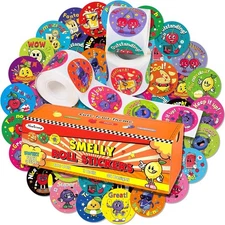 3 Rolls Scratch and Sniff Scented Stickers for Kids, 600 Pcs Motivational Reward