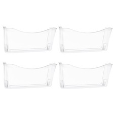 4 PCS Clear Single Pocket Wall Mount File Organizer 13.85x3.14x6.88 Inch
