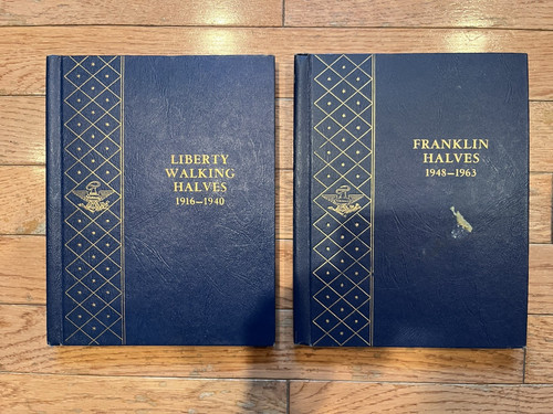 Liberty Walking & Franklin Halves Whitman Albums USED - NO COINS