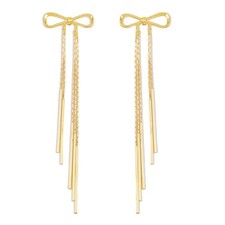 Bow Earrings for Women Trendy Long Rhinestone Dangle Earrings Sparkly Ribbon ...