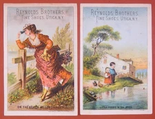 2 Reynolds Brothers Fine Shoes Distr W M Loree Vinton IA Victorian Trade Card s1