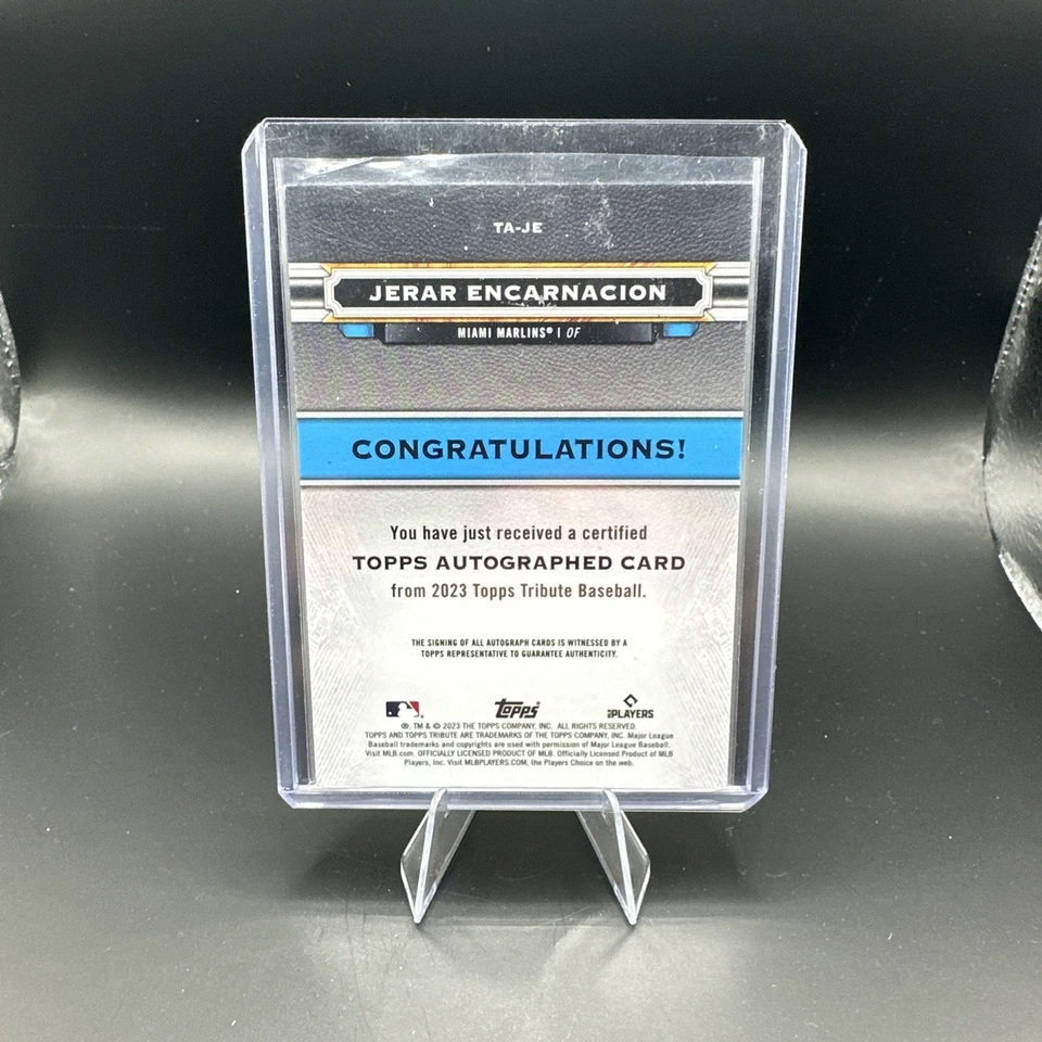 2023 Topps Tribute Green 4/99 Jerar Encarnacion #TA-JE Rookie Auto RC - Image 2 of 3