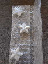 3 Silver Star Button Covers