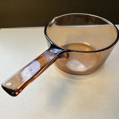 Vision Corning Ware Cranberry 1L Teflon Sauce Pan Pot  w/o Lid Teflon bottom 1 L