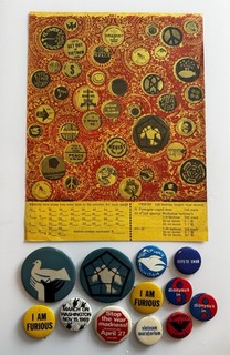 Vintage Lot 1960’s Anti Vietnam War Protest Political Buttons w/OG Order Form