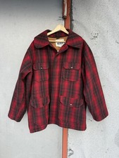 Vintage Woolrich Buffalo Plaid Wool Mackinaw Hunting Coat Jacket Size 48