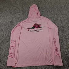 AFTCO Hoodie Womens M Pink Casa Vieja Lodge Floral Performance Fishing Shirt