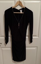 Cache Black Corset Y2K ruched Zip Dress Women’s XS Vintage EUC