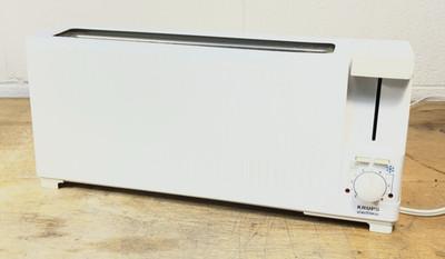 Krups Electric Long Single Slot White Toaster Made In Spain Wide model 118 WORKS