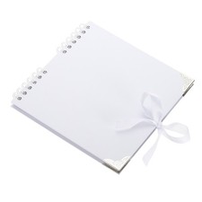Scrapbook Photo Albums, 8x8 Inch 60 Pages with Ribbon Protector, White, 1 Pcs