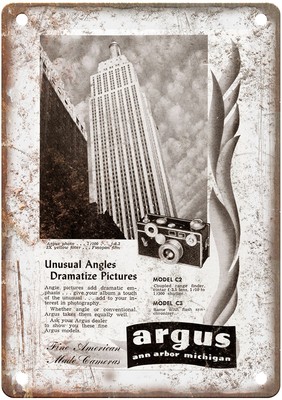 1942 Argus Vintage Film Camera Advertisement Retro Look Metal Sign C881