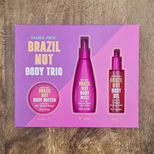 Trader Joe's Brazil Nut Body Trio Set Limited Edition, Body Butter / Mist / Oil