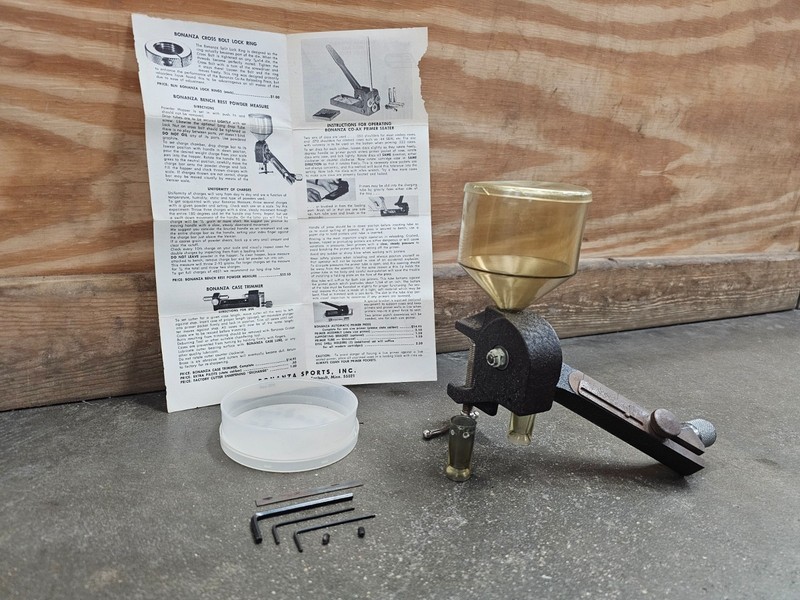 USED Vintage Rare Bonanza (Forster Reloading) Bench Rest Steel Powder Measure