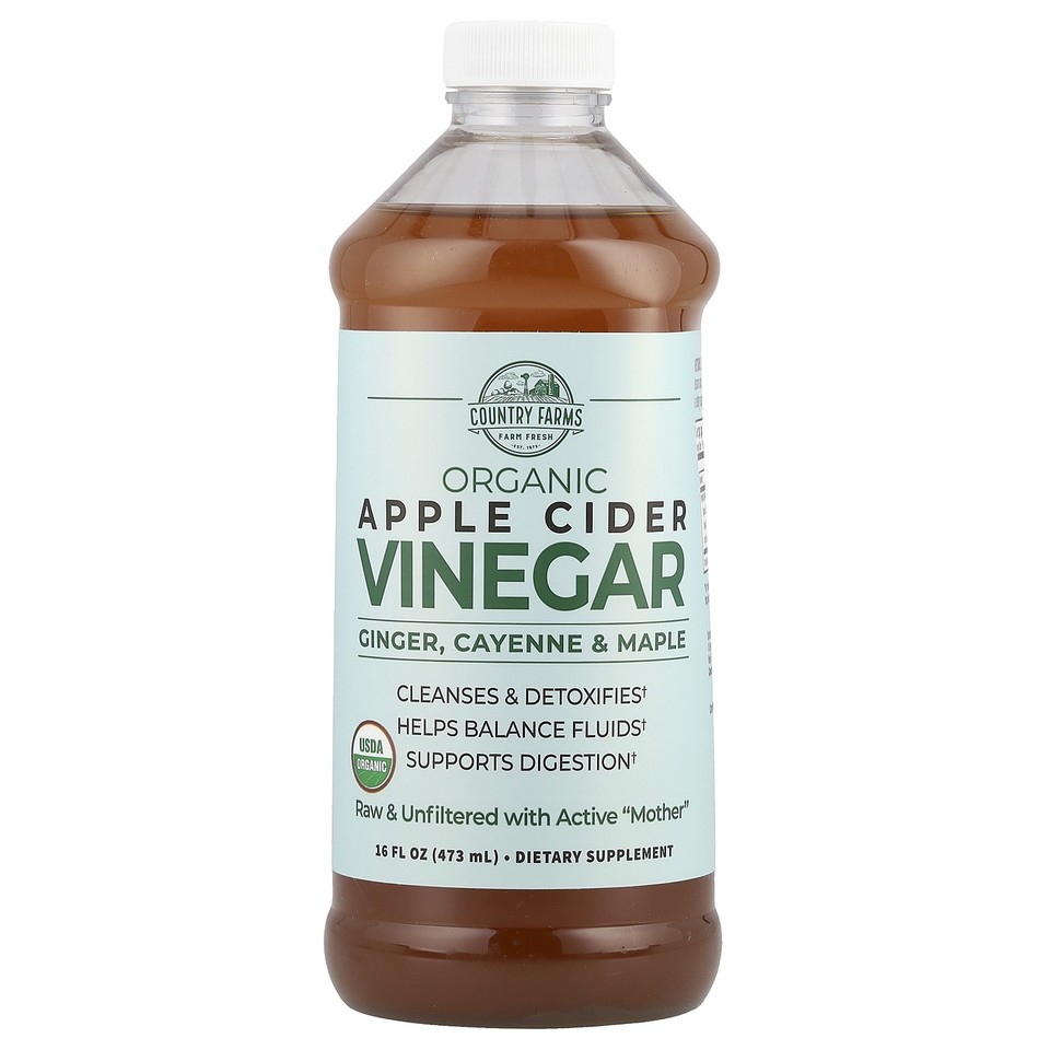 Organic Apple Cider Vinegar with Ginger, Cayenne & Maple, 16 fl oz (473 ml)