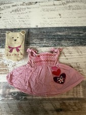 American Girl BITTY BABY Muñeca LITTLE HEARTS Conjunto VESTIDO + Bolsa de Merienda Reparación TLC