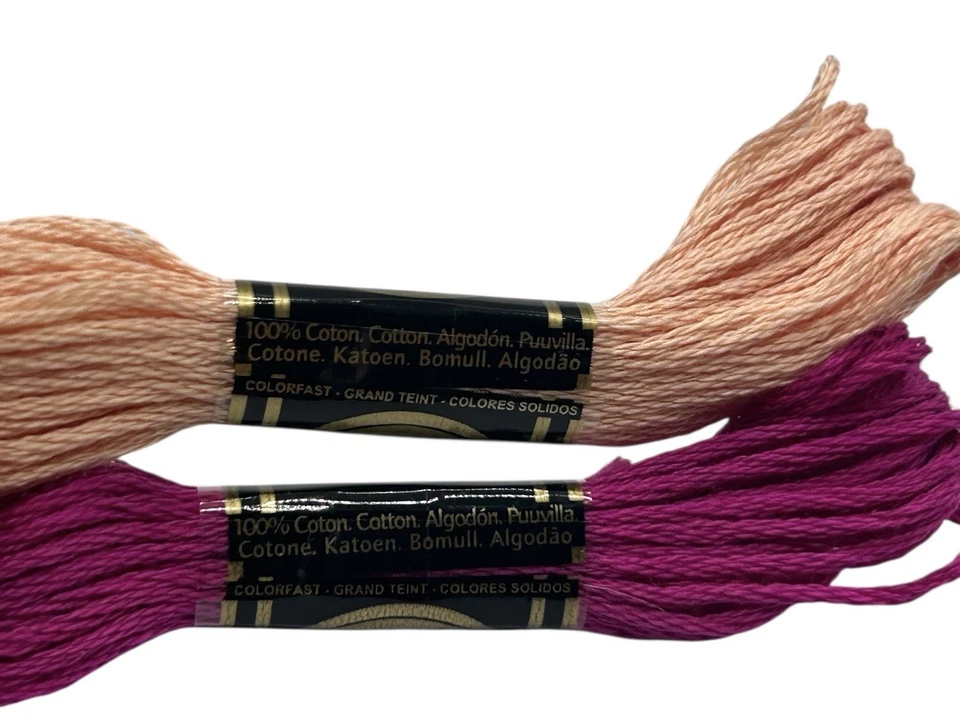 Lot of 7 DMC Embroidery Cotton 8.7y Each Skeins Plum 718 & Light Peach 754 NEW - Image 4 of 4