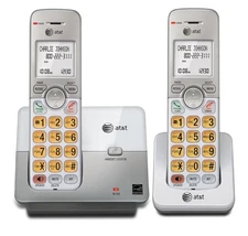 AT&T EL51203 Silver DECT 6.0 Expandable 2 Handset Cordless Phone System