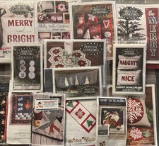 BUILD YOUR OWN LOT OF CRAFT WOOL QUILTING KITS PRIMITIVE GATHERING CHRISTMAS