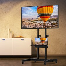 Mobile TV Stand Rolling Cart for 37-80 Inch Flat Curved TVs up to 110lbs