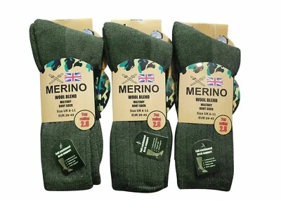 FASHION-14 UK Mens Merino Wool Blend Military Work Boot thermal Winter Socks 2.8 Tog