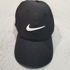 Nike Hat Cap Mens Strap Back Black White Swoosh Legacy 91 Tour Golf Dad