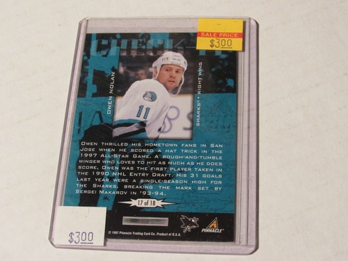 1997 Score Owen Nolan #17 of #18 Hockey card - Bild 2 von 2