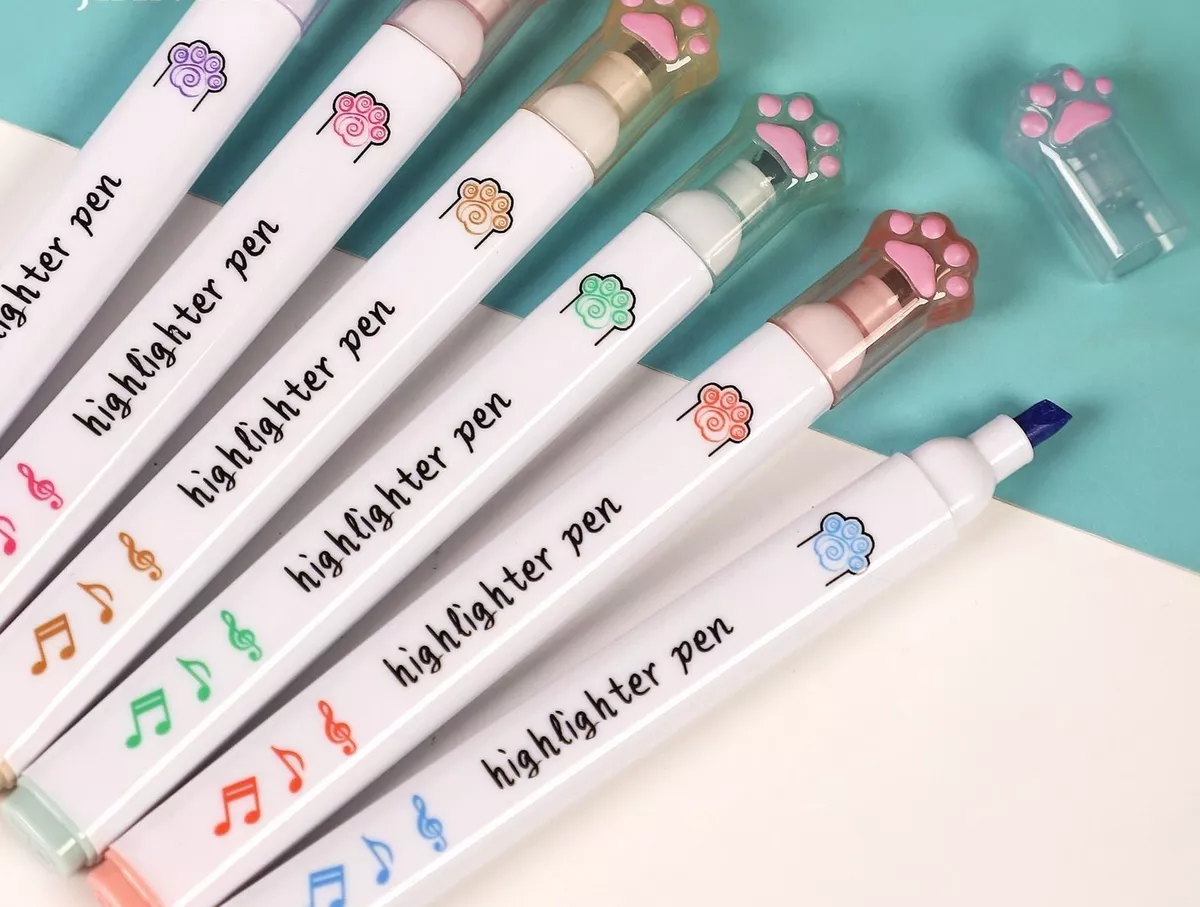 6Pcs Cute Bear Highlighters Markers - Bear Pen Cute Highlighters