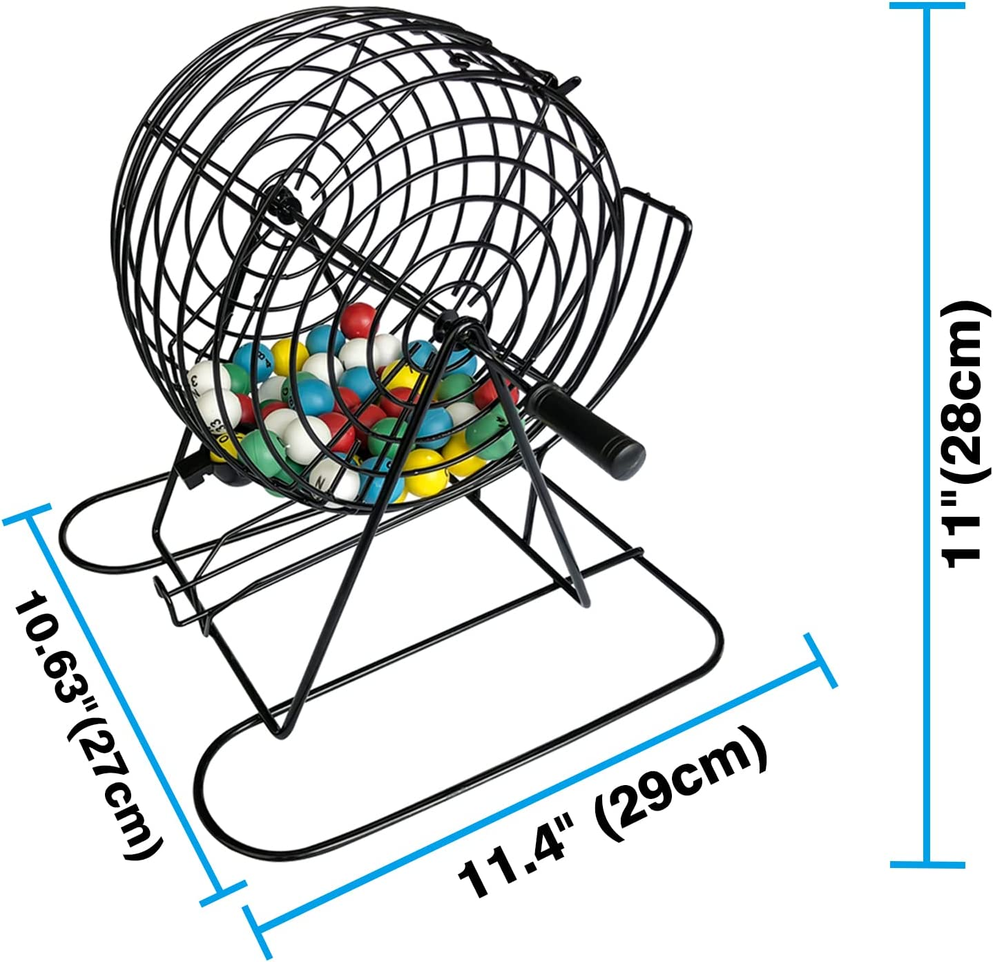 Complete Jumbo Bingo Game Set Metal Cage w/Calling Board Balls Chips