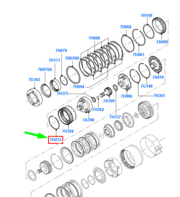 Ford Focus MK2 Sicherungsring für Rückwärtskupplung 3044249 XS4P-7H233-BB