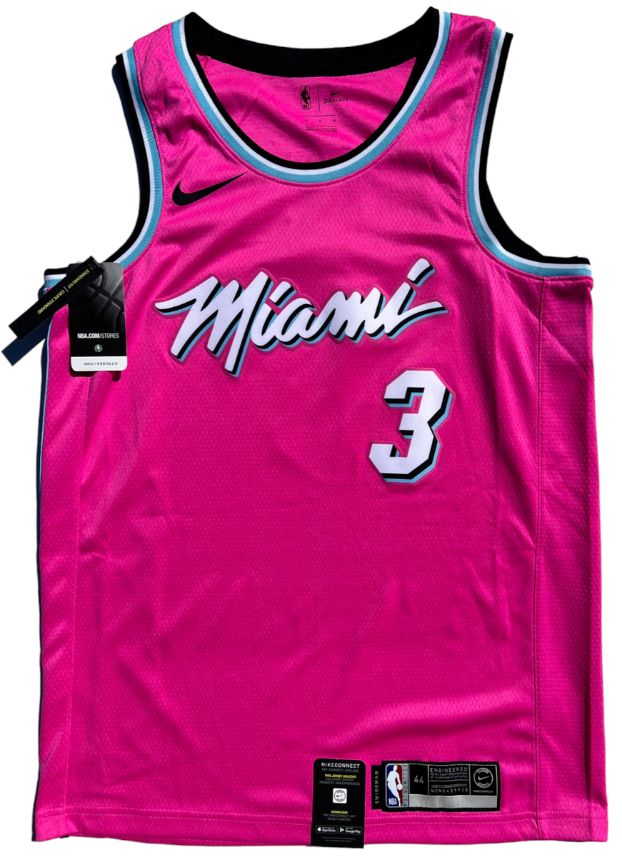 DWYANE WADE SIGNED MIAMI HEAT SUNSET VICE BASKETBALL JERSEY
