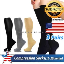 6Pair Support Hose for Women 15-23 MmHg Compression Socks for Pregnant Maternity