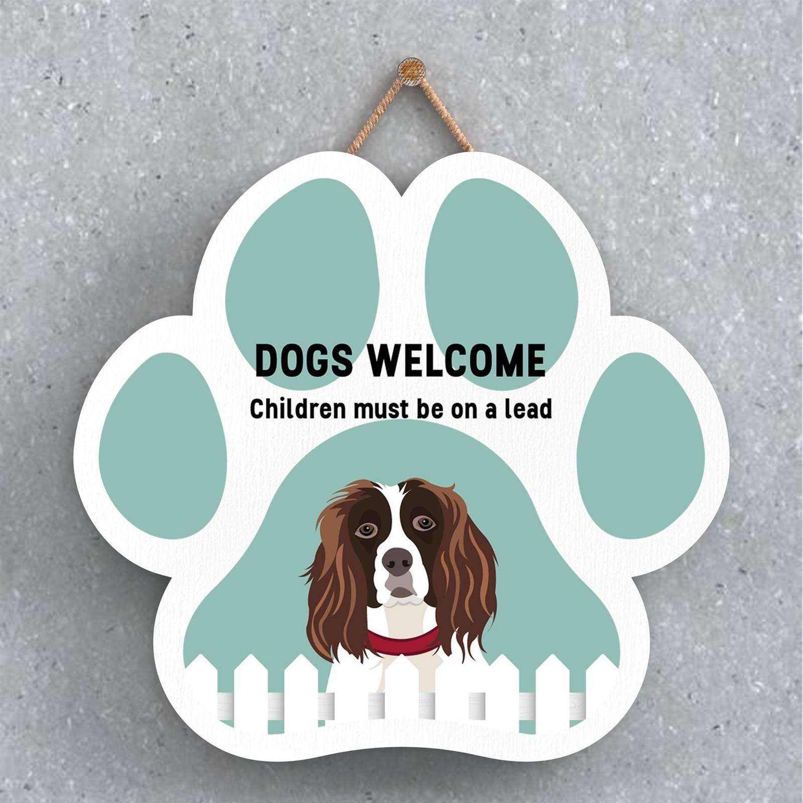 Spaniel Dogs Welcome Children On Leads Katie Pearson Artworks Pawprint Plaque