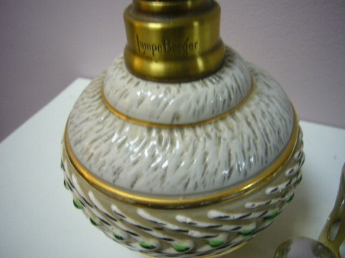 LAMPE BERGER PARIS MADE IN FRANCE SANDSTONE BREUGNOT "GREY GREEN AND GOLD" - Picture 6 of 9