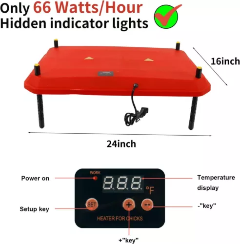 Chick Brooder Heating Plate 40*60CM Adjustable Chicken Coop Brooding Heater AU - Picture 3 of 12