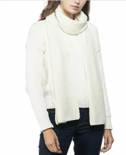Style & Co Ribbed Solid Scarf With Lurex Ivory