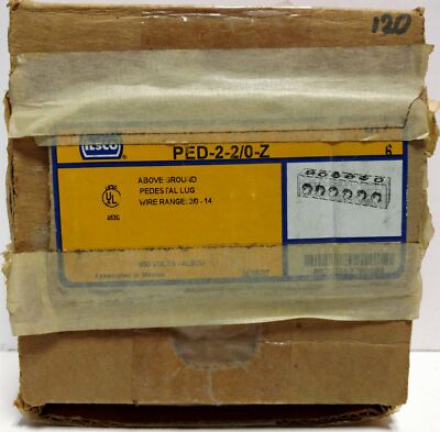 6 Ilsco PED-2-2/0-Z Solderless Lug Connectors