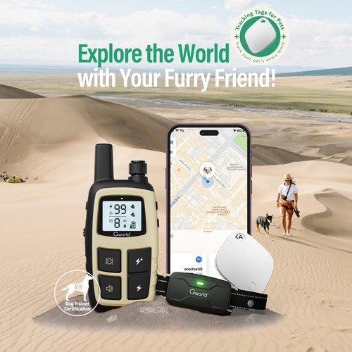 Dog Shock Collar, GPS trackers for Dogs (Only iOS) with Smart Tracker iTag Do... - 第 7/7 張圖片