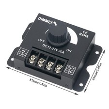 LED Light Strip Dimmer PWM Dimming Controller Knob ON/Off Switch DC 12V-24V 30A