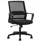 Home Office Chair Lumbar Support Armrests Mid-Back Mesh-Black