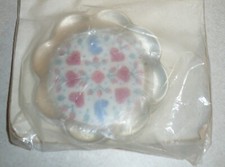 Flower - shaped glass paperweight finishing kit to display cross stitch etc