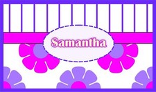 Flowers Stripes VINYL Personalized Checkbook Cover multiple colors