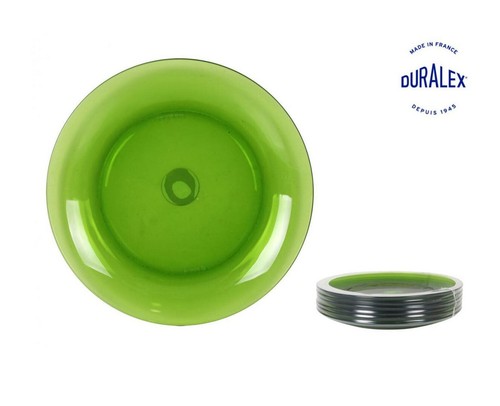 DURALEX LYS Jungle Green tempered glass dinner plates 23.5cm box of 6 - Picture 2 of 5