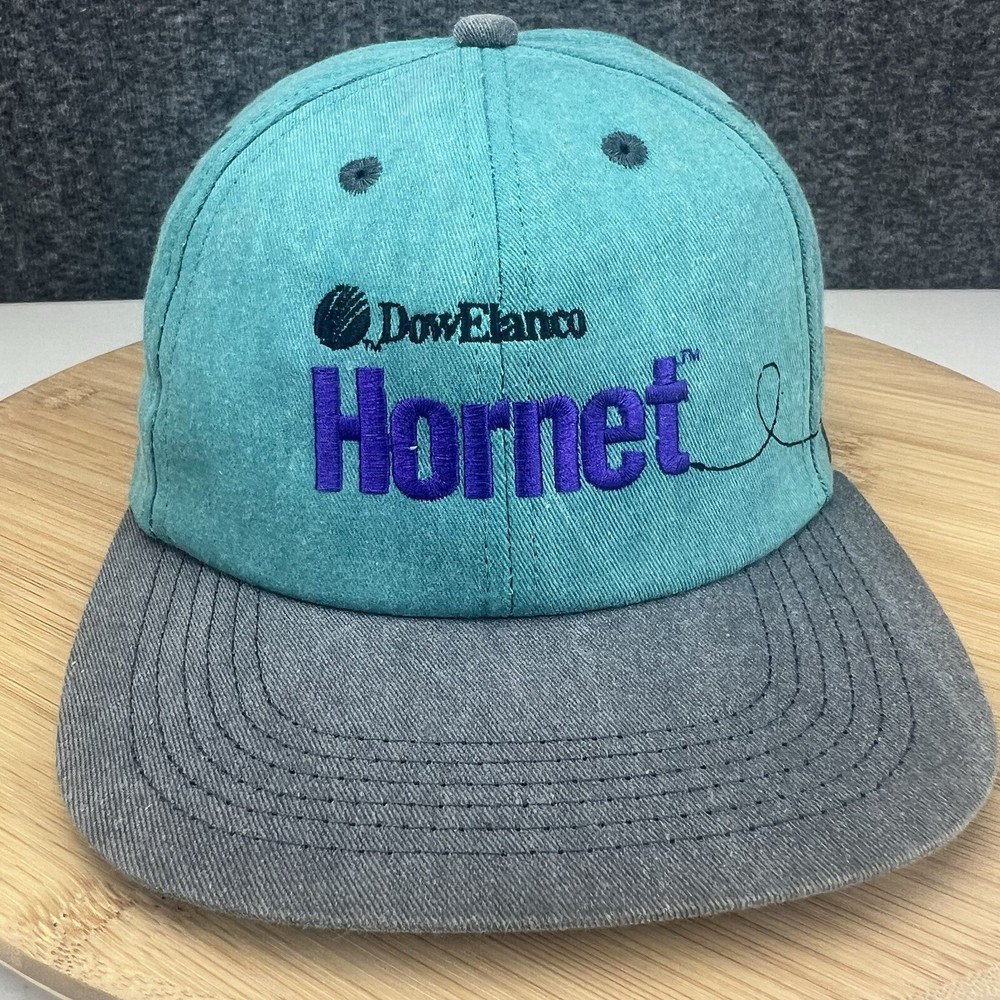 Vintage DowElanco Hornet Snapback Cap Teal Agricultural K-Products USA